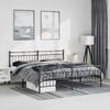 vidaXL Metal Bed Frame without Mattress with Footboard Black 193x203cm