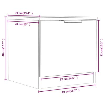 vidaXL Bedside Cabinet Sonoma Oak 40x39x40 cm