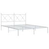vidaXL Metal Bed Frame without Mattress with Headboard White 160x200cm