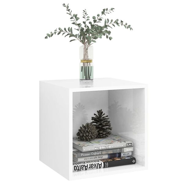 vidaXL Wall Cabinet High Gloss White 37x37x37 cm Engineered Wood