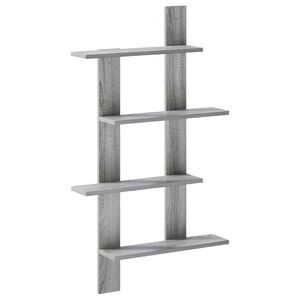 vidaXL Wall Shelf Grey Sonoma 61 x 13.5 x 105 cm Engineered Wood