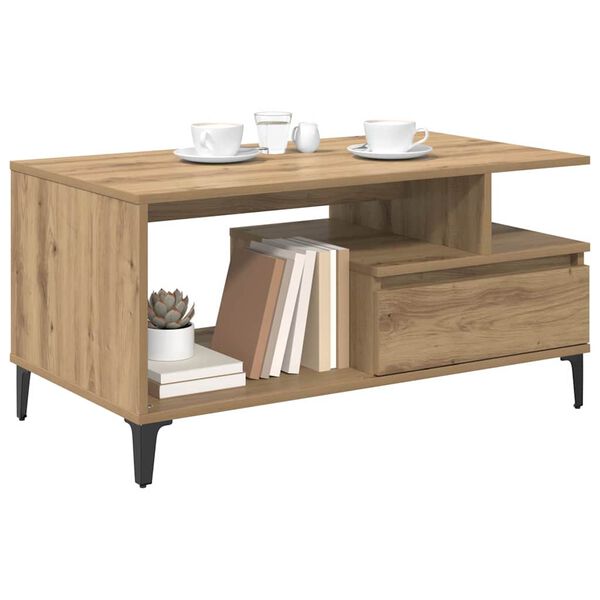 vidaXL Coffee Table Artisan Oak 90 x 49 x 45 cm Engineered Wood