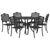 vidaXL Garden Dining Set 7 pcs Black Aluminium