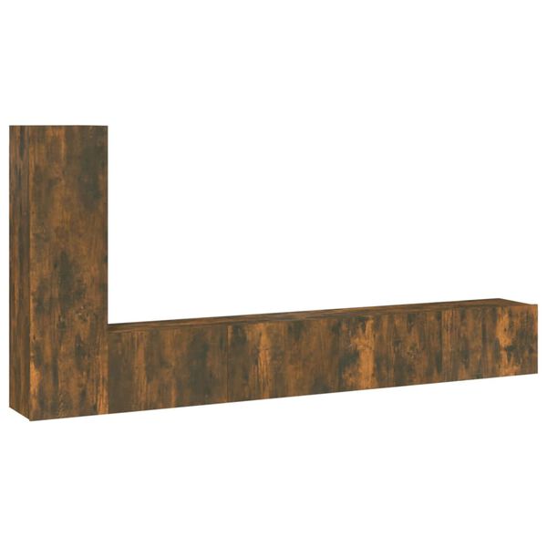 vidaXL 3 Piece TV Cabinet Set Smoked Oak Engineered Wood