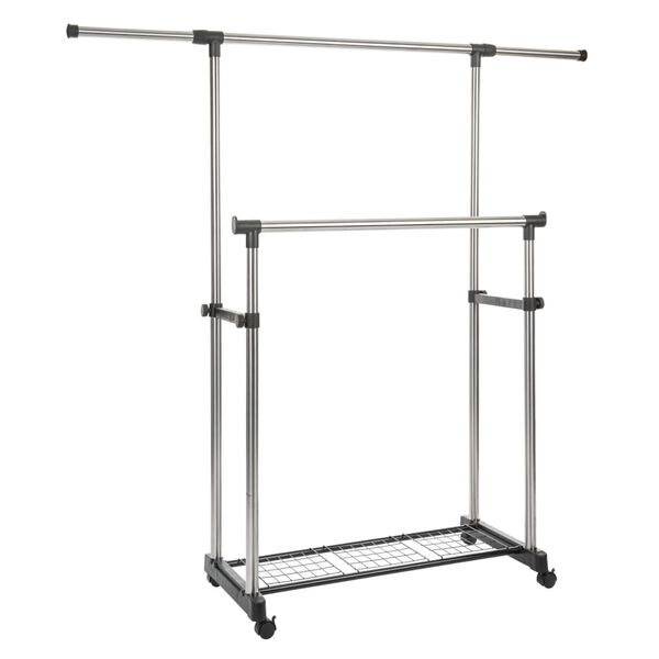 Practo Home Adjustable Clothing Rack with Double Hangers