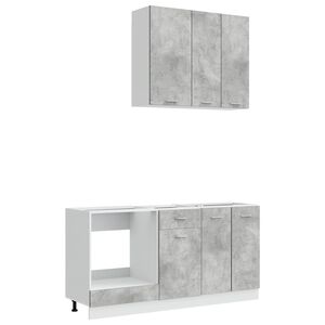 vidaXL Kitchen Unit LYON 5 pcs Concrete Grey Engineered Wood