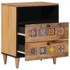 vidaXL Bedside Cabinet Natural 50 x 33 x 60 cm Solid Mango Wood