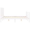 vidaXL Bed Frame without Mattress White Double Solid Wood
