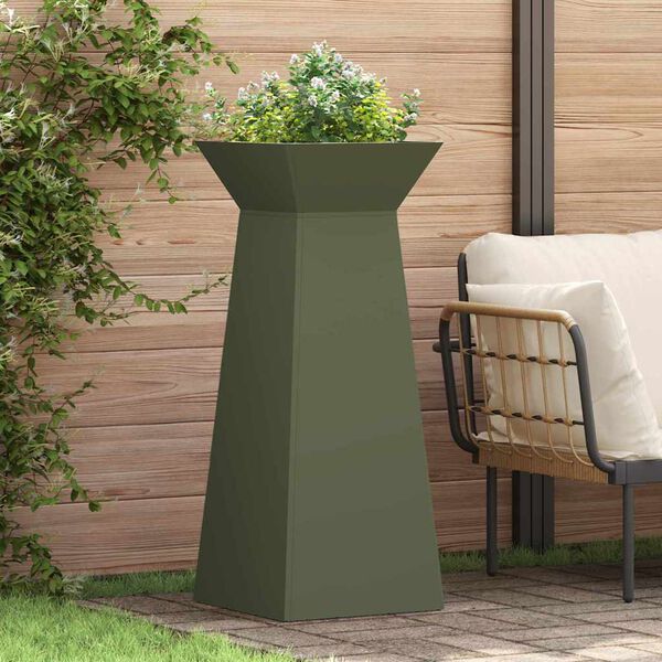 vidaXL Pillar Planter 2 pcs Olive 40 x 40 x 100 cm