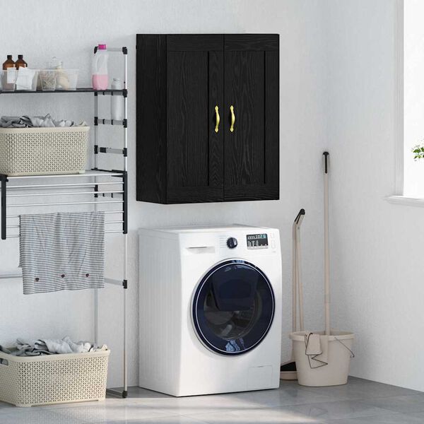 vidaXL Wall Mounted Cabinet Black Oak 69.5 x 34 x 90 cm