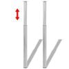 2 Telescopic Table Legs Stainless Steel 710 mm-1100 mm