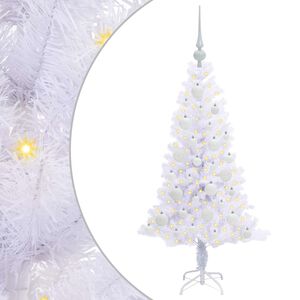 vidaXL Artificial Christmas Tree with Stand White 120 cm PVC and Steel