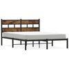 vidaXL Metal Bed Frame without Mattress Smoked Oak 135x190 cm Double