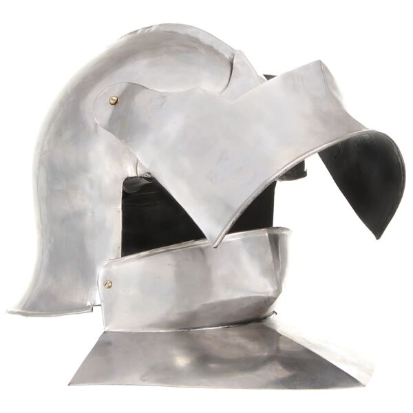 vidaXL Medieval Knight Helmet Antique Replica LARP Silver Steel