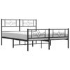 vidaXL Metal Bed Frame without Mattress with Footboard Black 120x190cm