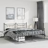 vidaXL Metal Bed Frame without Mattress with Footboard Black 193x203cm