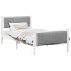 vidaXL Bed frame White and light grey 100 x 200 cm Solid pine wood