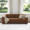 vidaXL Sofa with Cushion Brown [Faux leather and Wood]