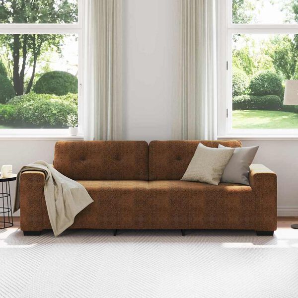 vidaXL Sofa with Cushion Brown [Faux leather and Wood]