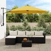 vidaXL Wall-mounted Parasol with LEDs Yellow 290cm