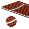 vidaXL Manual Retractable Awning with LED 4x3 m Orange and Brown