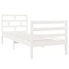 vidaXL Bed Frame without Mattress White 75x190 cm Small Single Solid Wood
