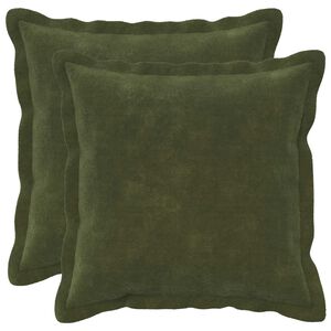 vidaXL Cushion Cover 2 pcs HOUTEN Green 35 x 35 cm Microfiber Fleece