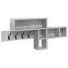 vidaXL Wall-Mounted Coat Rack Concrete Grey 100 x 12 x 43.5 cm