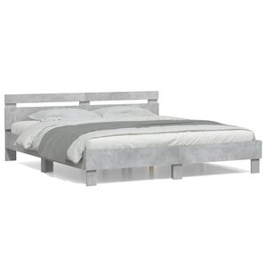 vidaXL Bed Frame without Mattress Concrete Grey 180x200 cm