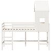 vidaXL Loft Bed with Ladder and Roof without Mattress White 80x200 cm