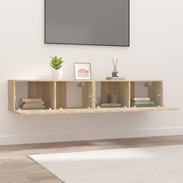 vidaXL TV Cabinets 2 pcs Sonoma Oak 80x30x30 cm Engineered Wood