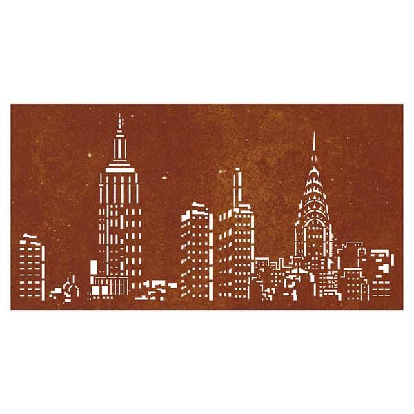 vidaXL Garden Wall Decoration 105x55 cm Corten Steel Skyline Design