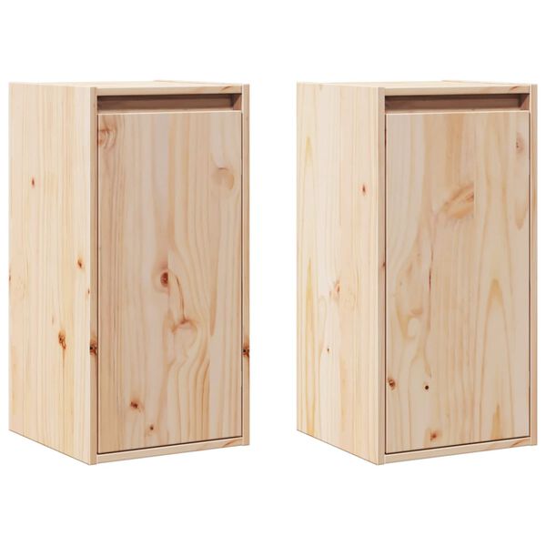 vidaXL Wall Cabinets 2 pcs 30x30x60 cm Solid Wood Pine