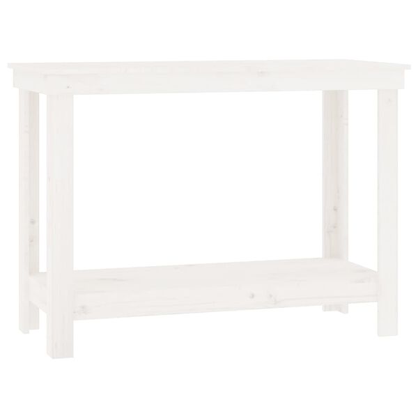vidaXL Work Bench White 110x50x80 cm Solid Wood Pine