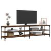 vidaXL TV Cabinet Smoked Oak 200x30x50 cm Engineered Wood and Metal