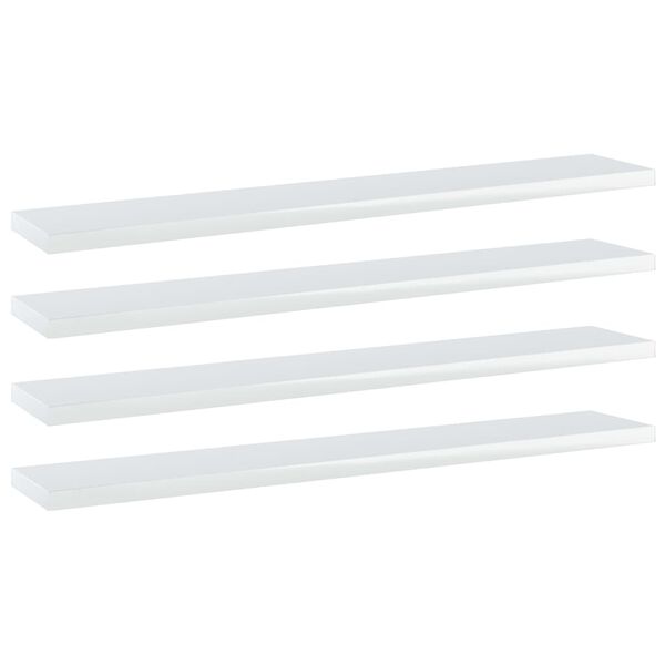 vidaXL Bookshelf Boards 4 pcs High Gloss White 60x10x1.5 cm Engineered Wood