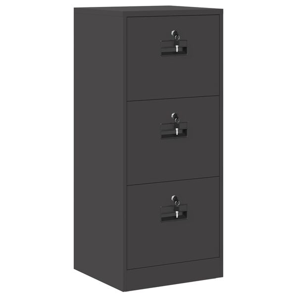 vidaXL File Cabinet Black 45.5 x 42 x 106.5 cm Cold-Rolled Steel