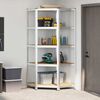 vidaXL Corner Shelf with Shelf Silver 90 x 90 x 198 cm Engineered Wood
