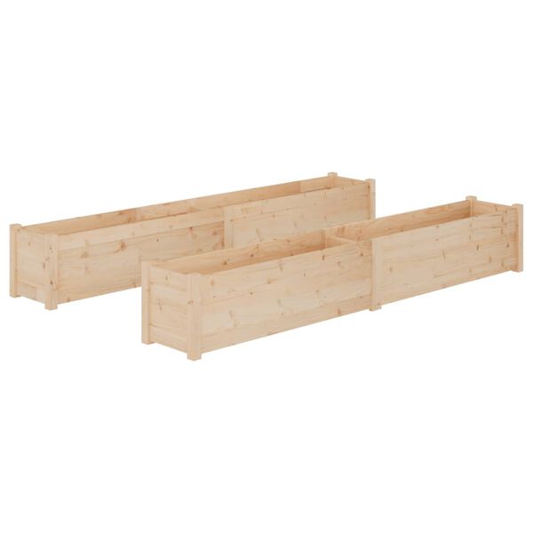 vidaXL Garden Planters 2 pcs 200x31x31 cm Solid Pinewood