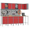 vidaXL Work Cabinet Set with Drawer with Shelf 12 pcs Red and Grey