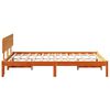 vidaXL Bed Frame with Headboard Wax Brown 140 x 190 cm Solid Pine Wood