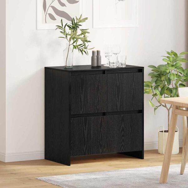vidaXL Sideboard Black Oak 70 x 41 x 75 cm Engineered Wood