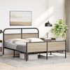 vidaXL Metal Bed Frame without Mattress Smoked Oak 160x200 cm