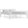 vidaXL Bed Frame without Mattress White and Black Metal 120x200 cm