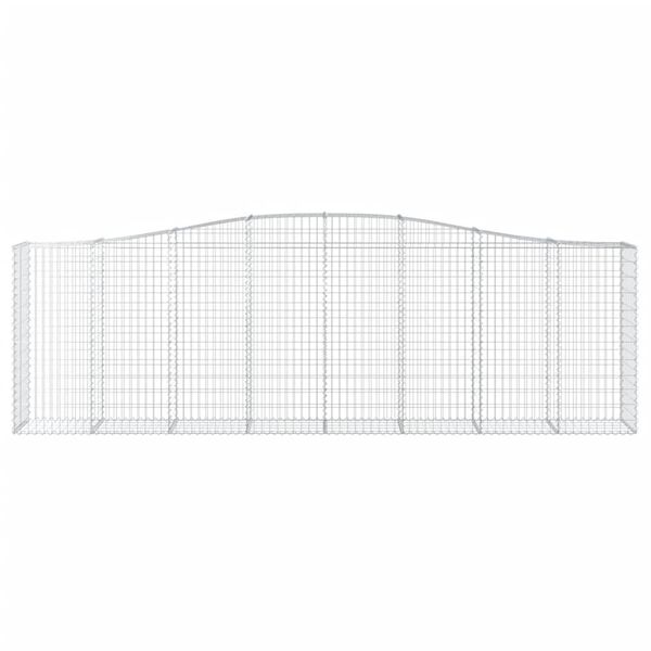 vidaXL Arched Gabion Baskets 5 pcs 400x50x120/140 cm Galvanised Iron