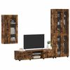 vidaXL TV Cabinet Set with Drawer FLORIN Smoked Oak Engineered Wood