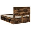 vidaXL Bed Frame Smoked Oak 120 x 200 cm Solid Pine Wood