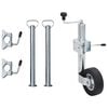 vidaXL Trailer Jack Wheel 60 mm with 2 Support Tubes and 3 Split Clamps