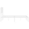 vidaXL Metal Bed Frame without Mattress with Headboard White 140x200cm