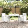 vidaXL Garden Dining Set 3 pcs White Polt rattan